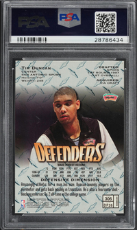 1997 Finest Embossed #306 Tim Duncan ROOKIE PSA GEM MINT 10