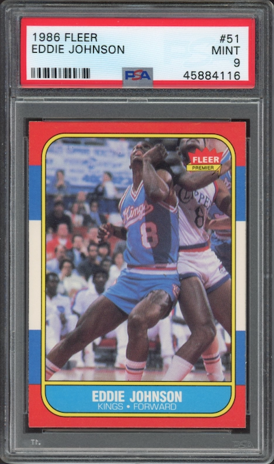 1986 Fleer #51 Eddie Johnson PSA 9