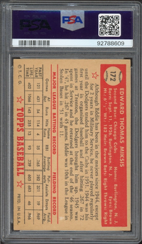1952 Topps #172 Eddie Miksis PSA EX 5