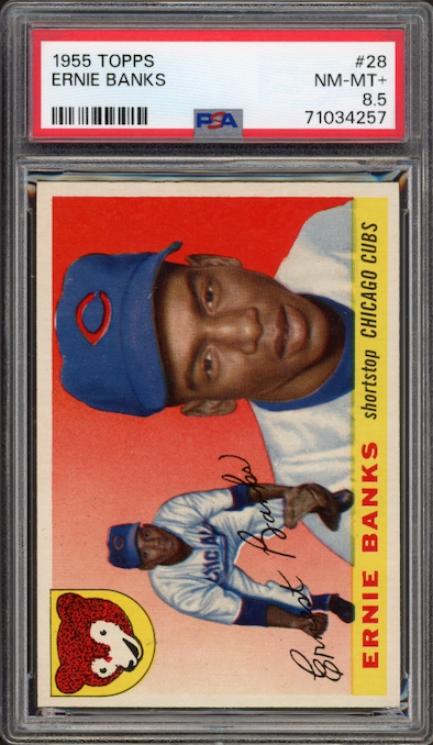 1955 Topps #28 Ernie Banks PSA NM-MT+ 8.5