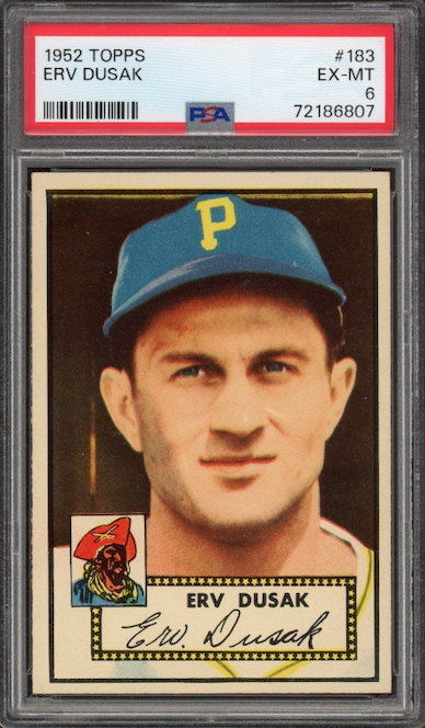 1952 Topps #183 Erv Dusak PSA EX-MT 6