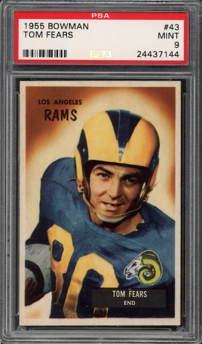 1955 Bowman #43 Tom Fears PSA MINT 9