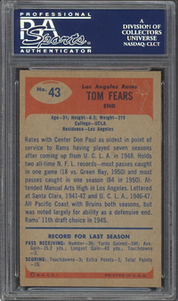 1955 Bowman #43 Tom Fears PSA MINT 9