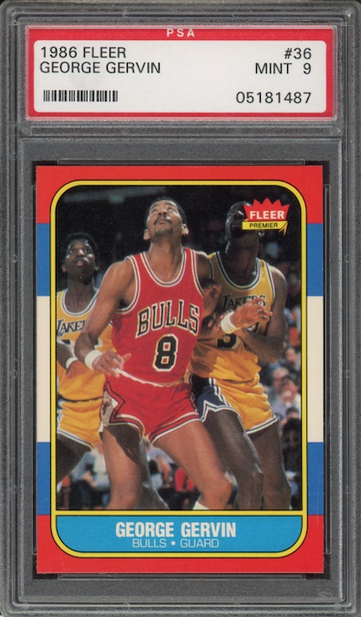 1986 Fleer #36 George Gervin PSA 9