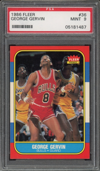 1986 Fleer #36 George Gervin PSA 9