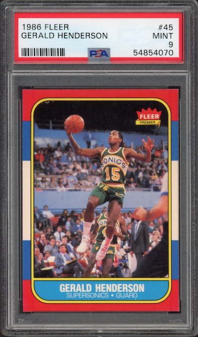 1986 Fleer #45 Gerald Henderson PSA 9