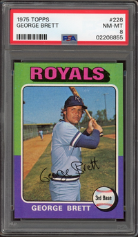 1975 Topps #228 George Brett ROOKIE PSA NM-MT 8