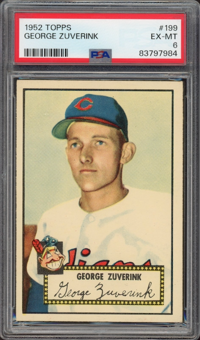 1952 Topps #199 George Zuverink PSA EX-MT 6