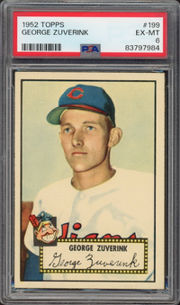1952 Topps #199 George Zuverink PSA EX-MT 6