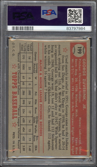 1952 Topps #199 George Zuverink PSA EX-MT 6