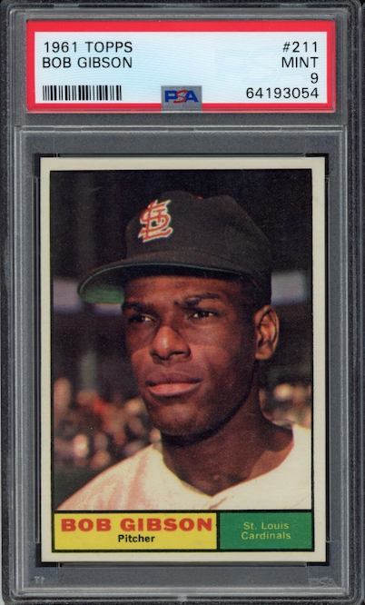 1961 Topps #211 Bob Gibson PSA MINT 9