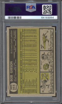 1961 Topps #211 Bob Gibson PSA MINT 9
