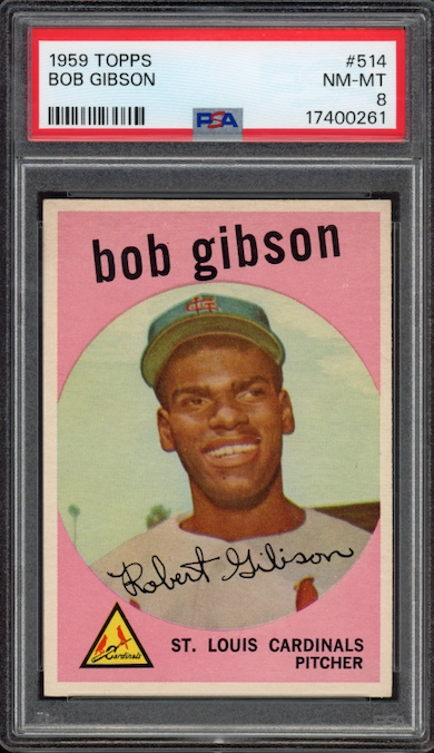 1959 Topps #514 Bob Gibson ROOKIE PSA NM-MT 8