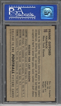 1952 Bowman Large #16 Frank Gifford ROOKIE PSA NM-MT 8