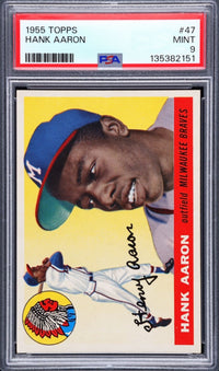 1955 Topps #47 Hank Aaron PSA MINT 9