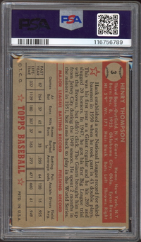 1952 Topps #3 Hank Thompson PSA EX 5