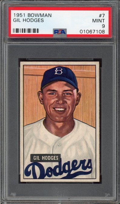 1951 Bowman #7 Gil Hodges PSA MINT 9