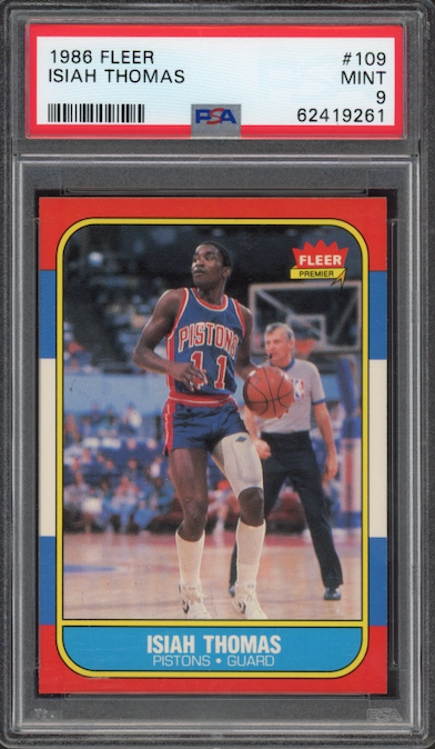 1986 Fleer #109 Isiah Thomas PSA 9
