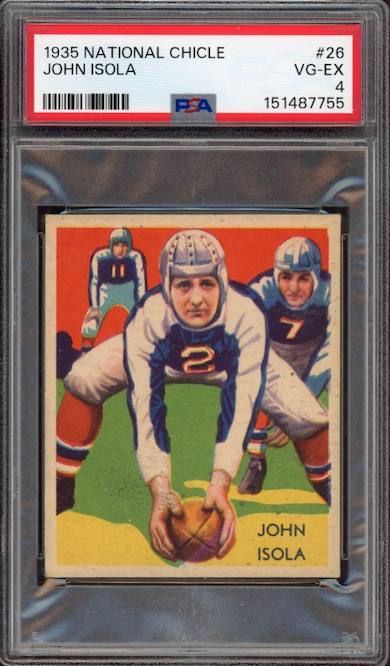 1935 National Chicle #26 John Isola PSA VG-EX 4