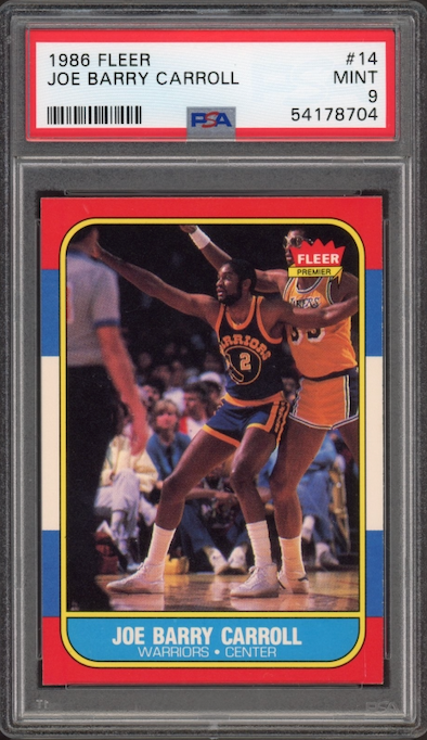 1986 Fleer #14 Joe Barry Carroll PSA 9