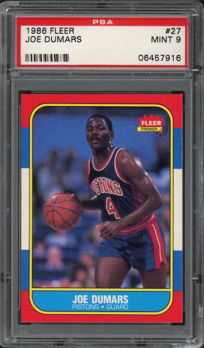 1986 Fleer #27 Joe Dumars PSA 9