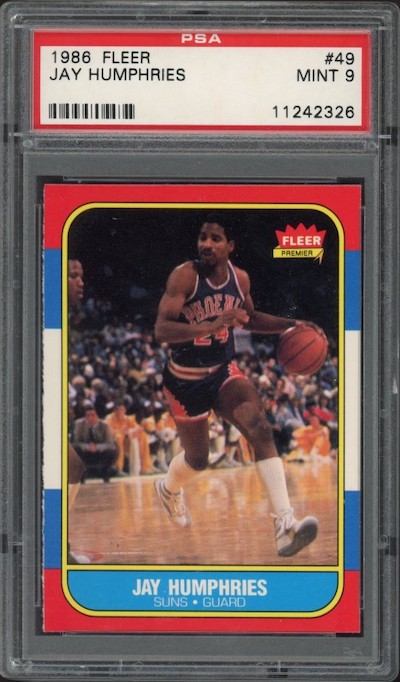 1986 Fleer #49 Jay Humphries PSA 9