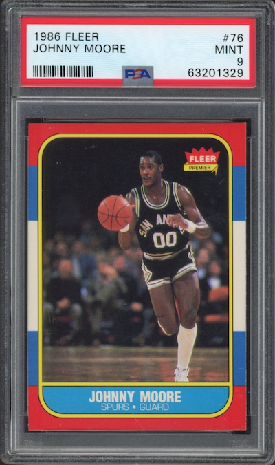 1986 Fleer #76 Johnny Moore PSA 9