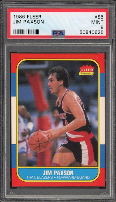 1986 Fleer #85 Jim Paxson PSA 9