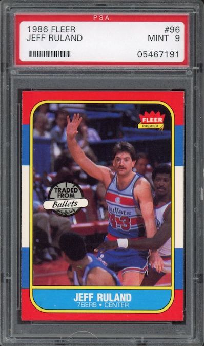 1986 Fleer #96 Jeff Ruland PSA 9