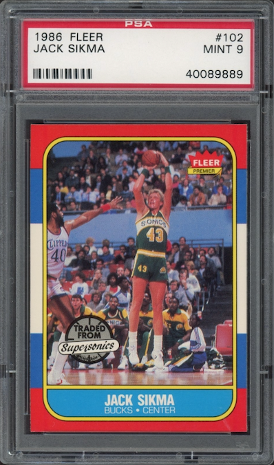 1986 Fleer #102 Jack Sikma PSA 9