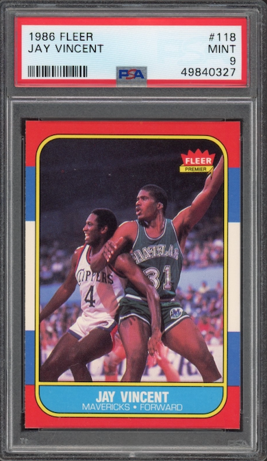 1986 Fleer #118 Jay Vincent PSA 9