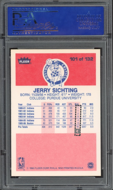 1986 Fleer #101 Jerry Sichting PSA 9