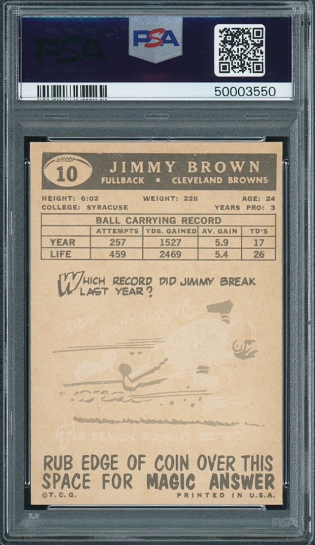 1959 Topps #10 Jim Brown PSA MINT 9