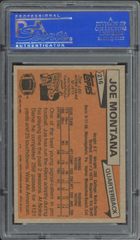 1981 Topps #216 Joe Montana ROOKIE PSA NM-MT 8