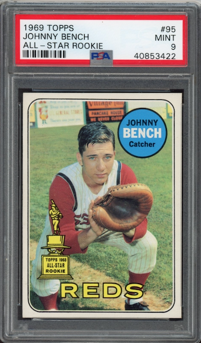 1969 Topps #95 Johnny Bench All-Star Rookie PSA MINT 9