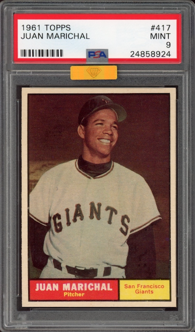 1961 Topps #417 Juan Marichal ROOKIE PSA MINT 9 (MBA Gold)