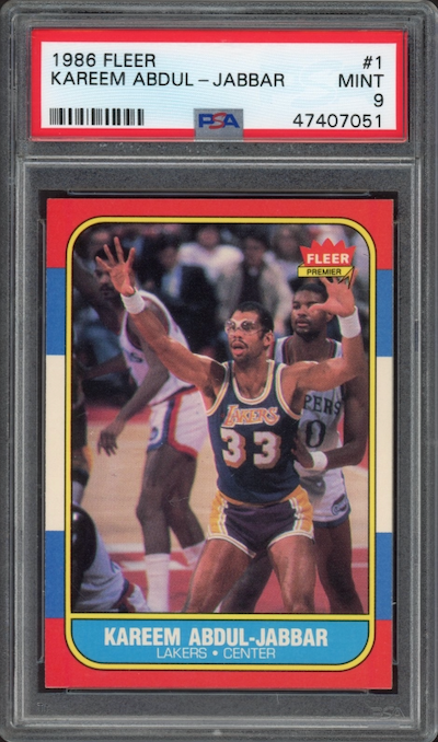 1986 Fleer #1 Kareem Abdul-Jabbar PSA 9