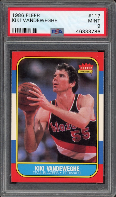 1986 Fleer #117 Kiki Vandeweghe PSA 9