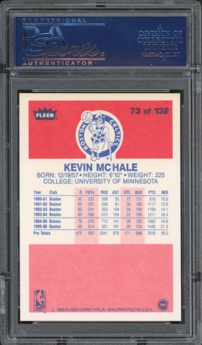 1986 Fleer #73 Kevin McHale PSA 9