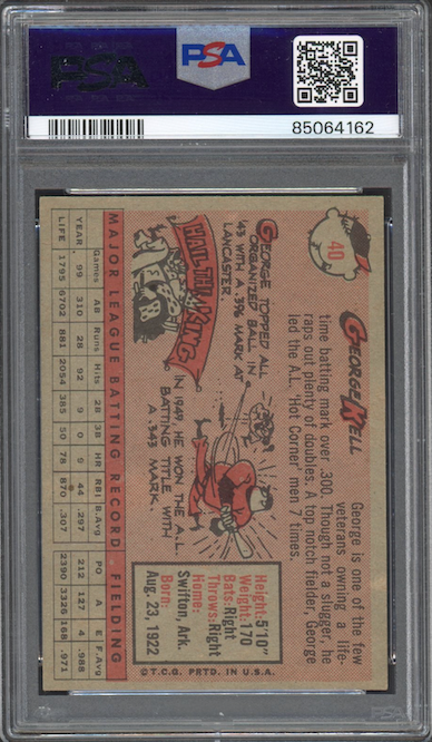 1958 Topps #40 George Kell PSA NM-MT 8