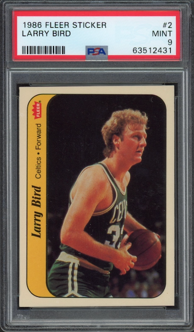 1986 Fleer Sticker #2 Larry Bird PSA 9