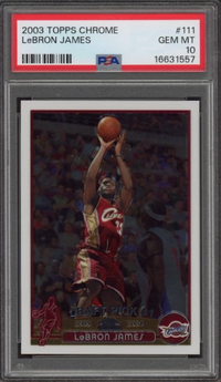 2003 Topps Chrome #111 Lebron James ROOKIE PSA GEM MINT 10