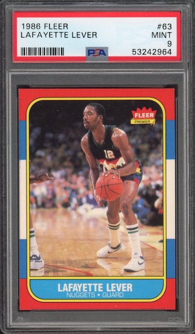 1986 Fleer #63 Lafayette Lever PSA 9