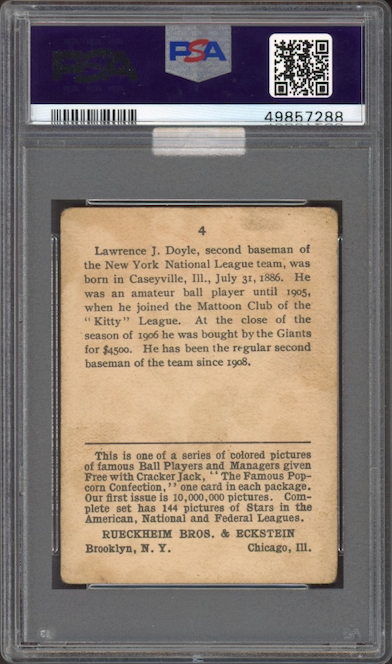 1914 Cracker Jack #4 Larry Doyle PSA GOOD 2