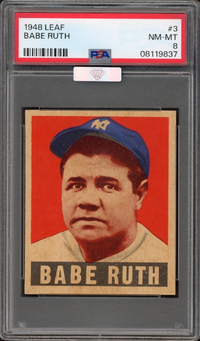 1948 Leaf #3 Babe Ruth PSA NM-MT 8