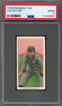 1909-11 T206 Piedmont 350 Lou Ritter PSA GOOD 2