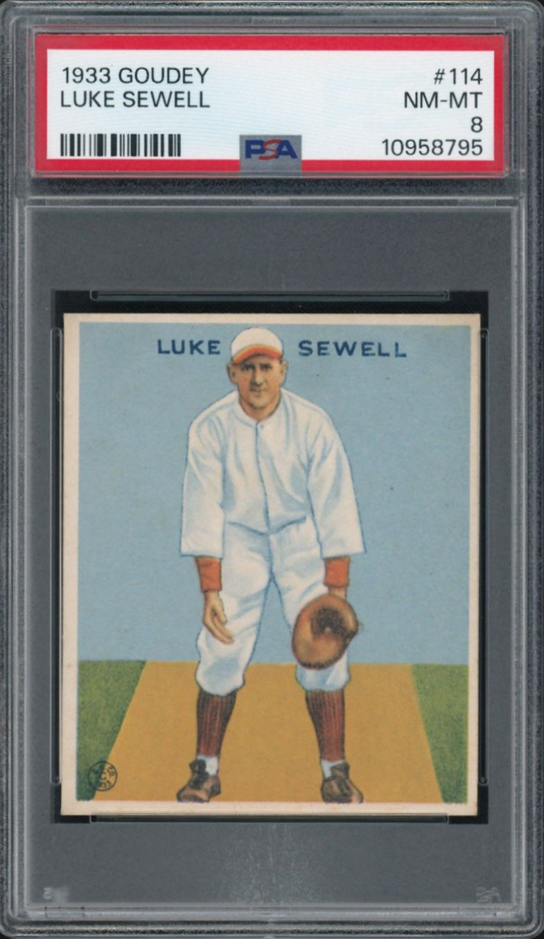 1933 Goudey #114 Luke Sewell PSA NM-MT 8