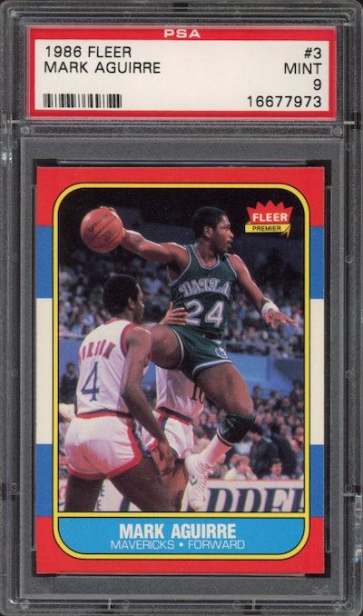 1986 Fleer #3 Mark Aguirre PSA 9