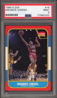 1986 Fleer #16 Maurice Cheeks PSA 9