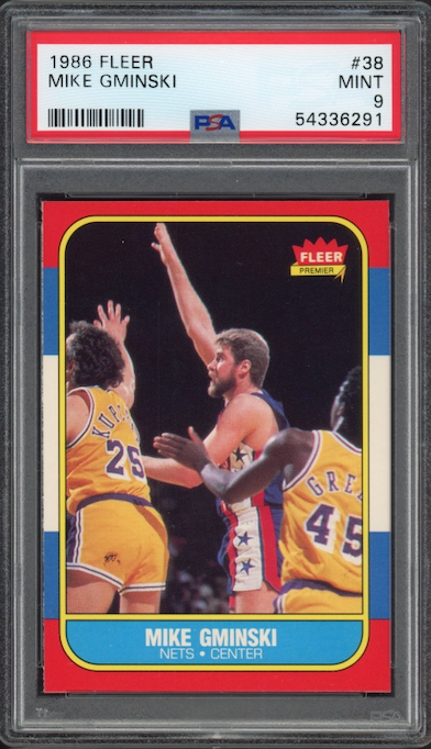 1986 Fleer #38 Mike Gminski PSA 9